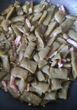 Una foto de Judías Verdes planas con Bacon