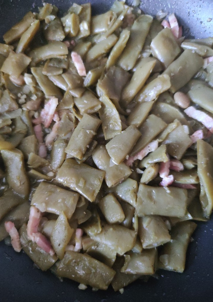Una foto de Judías Verdes planas con Bacon