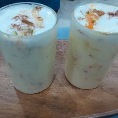 A picture of Apple custard and Mango custard drink.