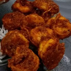 Kerala Style Prawns Fry (Chemmeen Fry) A picture of Kerala Style Prawns Fry (Chemmeen Fry).
