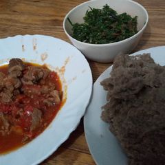 A picture of Cassava/Sorghum ugali #AuthorMarathon.
