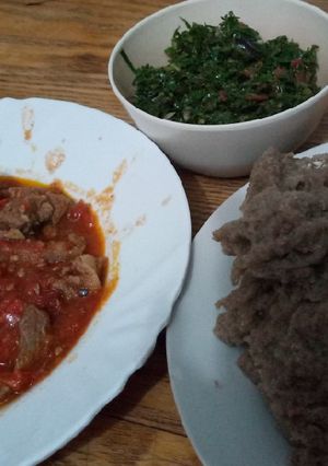 A picture of Cassava/Sorghum ugali #AuthorMarathon.