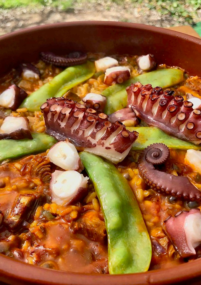 Una foto de Arroz Meloso de Pulpo con Alcachofas paso a paso