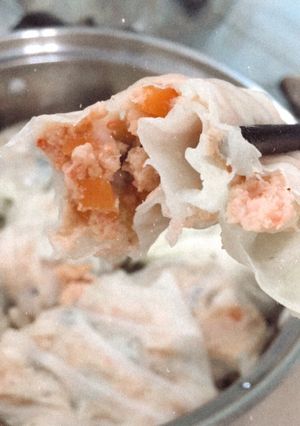 Hình của món Cải thảo cuộn tôm.