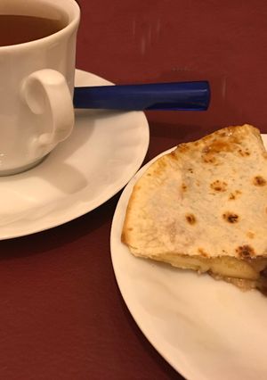 Una foto de Mi postre de quesadillas con uvas y mozzarela