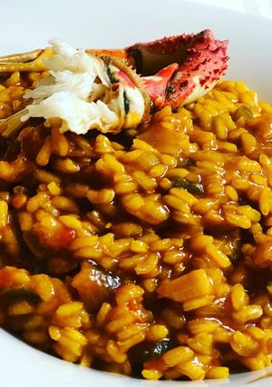 Una foto de Arroz meloso de centolla 🦀🦀🦀