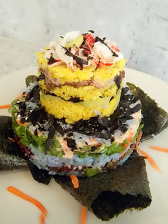 Foto resep Sushi Cake - Nasi Kuning & Bunga Telang