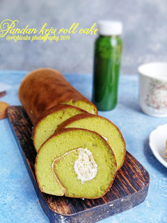 Foto resep Pandan keju roll cake