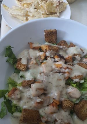 صورة لوصفة سلطة سيزر 🥬🍞🍗