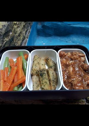 Foto resep Chicken teriyaki with potato wedges