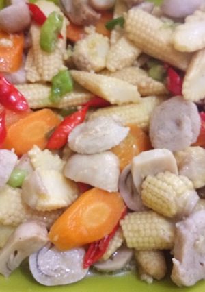 Foto resep Tumis jagung putren dan jamur merang