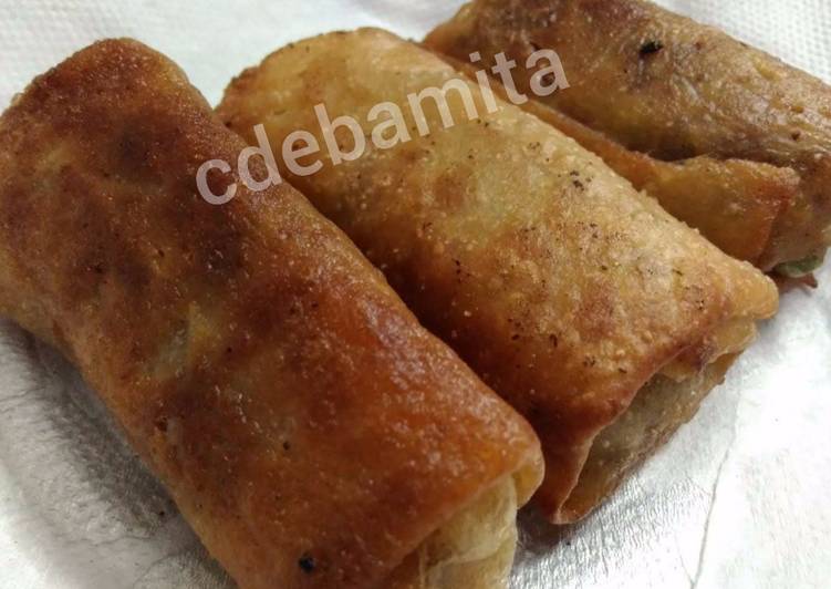 Simple Way to Prepare Homemade Whole Wheat Spring Roll (Veg)