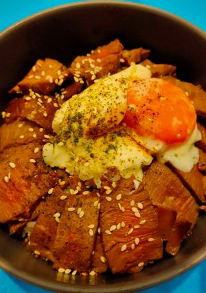 Foto resep Grilled Beef With Onsen Egg