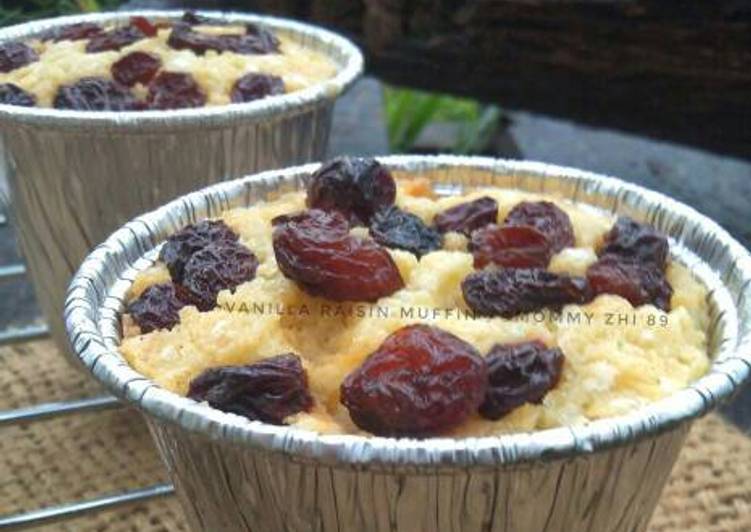 Cara Gampang Menyiapkan Vanilla Raisin Muffin Anti Gagal