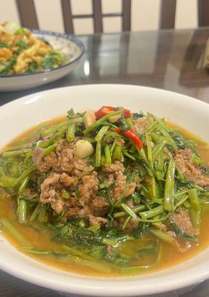 沙茶牛炒空心菜 的食譜成品照片