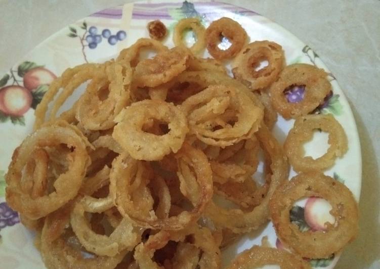 Cara Gampang Menyiapkan Onion ring..Cemilan manjah,,❣, Enak