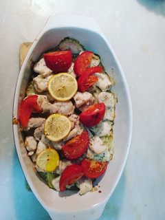 Una foto de Merluza al horno con limón