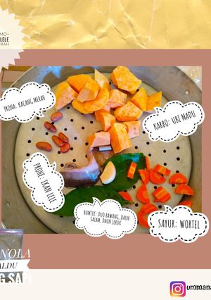 Foto resep Mpasi 4* 6mo+ bubur ubi madu lele kacang merah