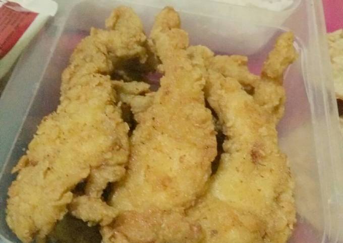 Chicken strip (ayam tepung instan)