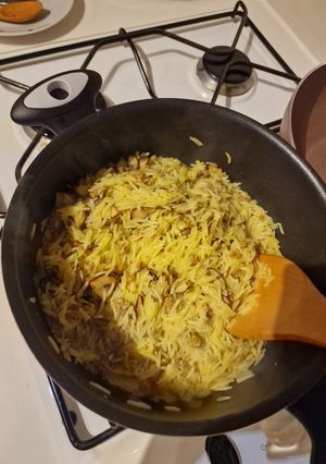 عکسی از دستور پلو مخلوط قارچ و گوشت 🍄🍚