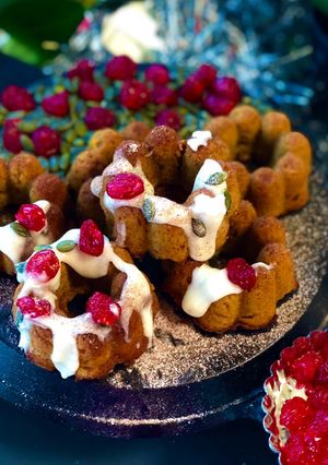 A picture of Whole wheat pumpkin Ginger Bundt cakes.