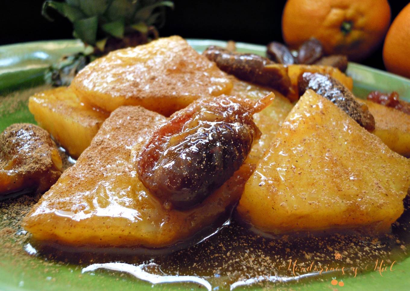 Piña asada a la miel