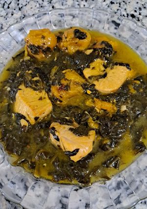 عکسی از دستور خورشت آلو اسفناج