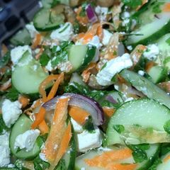 A picture of Feta cheese salad.