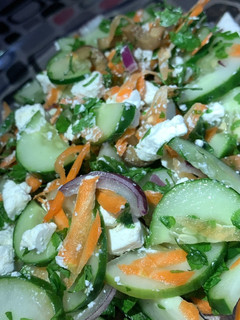 A picture of Feta cheese salad.
