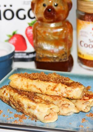 A picture of Cookie Butter French Toast Roll-Ups.