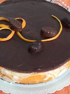 Una foto de Tarta de naranja y chocolate