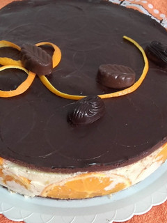Una foto de Tarta de naranja y chocolate