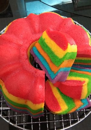 Foto resep RAINBOW CAKE versi Kukus by NY Liem