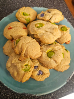 A picture of Halloween M&M Ghoul Cookies.