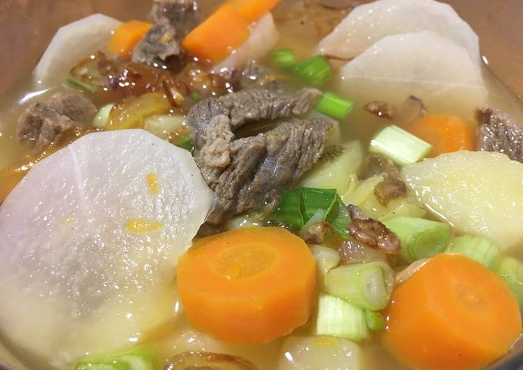 Resep Sup Sapi dengan Lobak, wortel dan kentang, Bisa Manjain Lidah