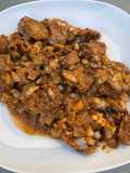 Veau mariné tomates ail moutarde grillé à la plancha