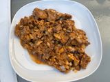 Veau mariné tomates ail moutarde grillé à la plancha