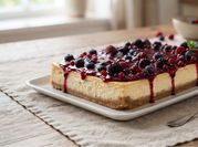 Una foto di miele cheesecake