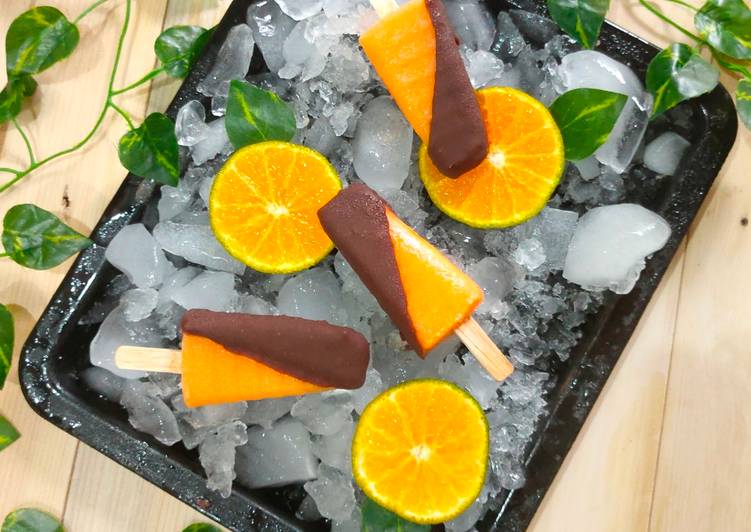 Resep Chocolate Orange Popsicle - Es Loli Jeruk 🍊, Bikin Ngiler