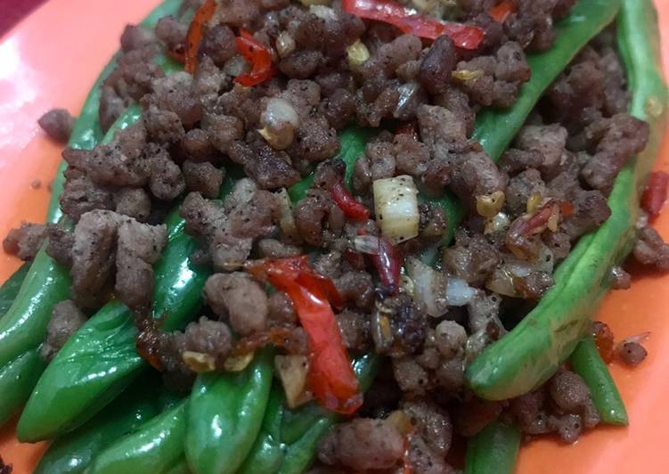 Langkah Mudah untuk Membuat Tumis Buncis Daging Giling yang enak