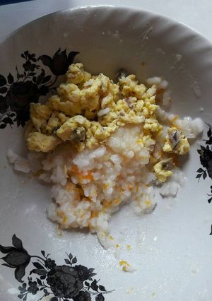 Foto resep MPASI Nasi lembek + scramble egg ikan nila (8m+)