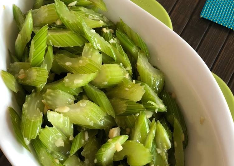 Tutorial mengolah Stir fry celery n garlic sedap