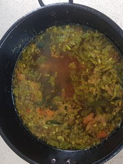 A picture of Horse gram rasam.