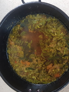 A picture of Horse gram rasam.