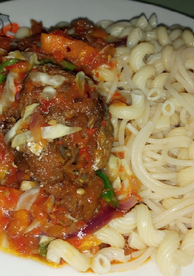 A picture of My spaghetti and macaroni combo😋😋#1post1hope#.