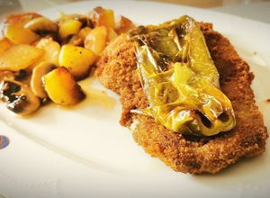 Una foto de Cachopo relleno de Jamón ibérico y Queso Edam