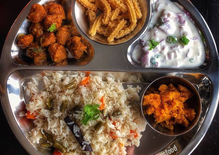 Coconut Milk Pulao with Soya fry