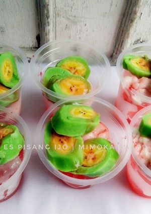 Foto resep Es pisang ijo