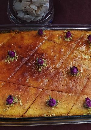 عکسی از دستور کیک باقلوا😋 (باروغن مایع)