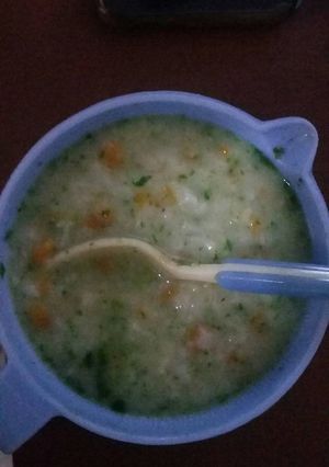 Foto resep Mpasi 9+, nasi tim wortel brokoli